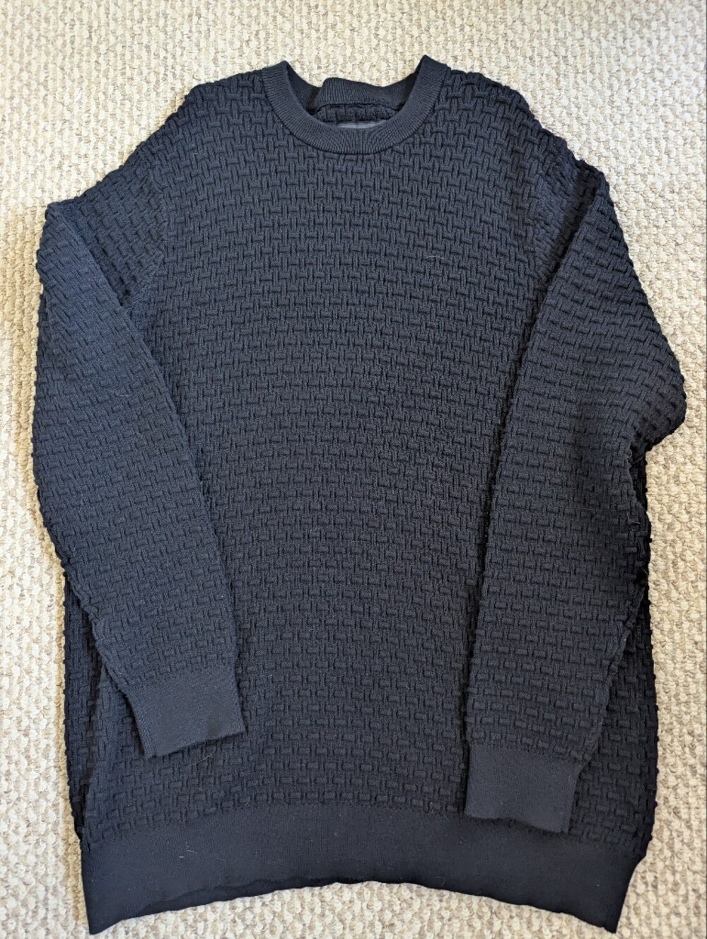 🖤 Shaquille O’Neal Black Textured Crewneck Sweater XL 🖤